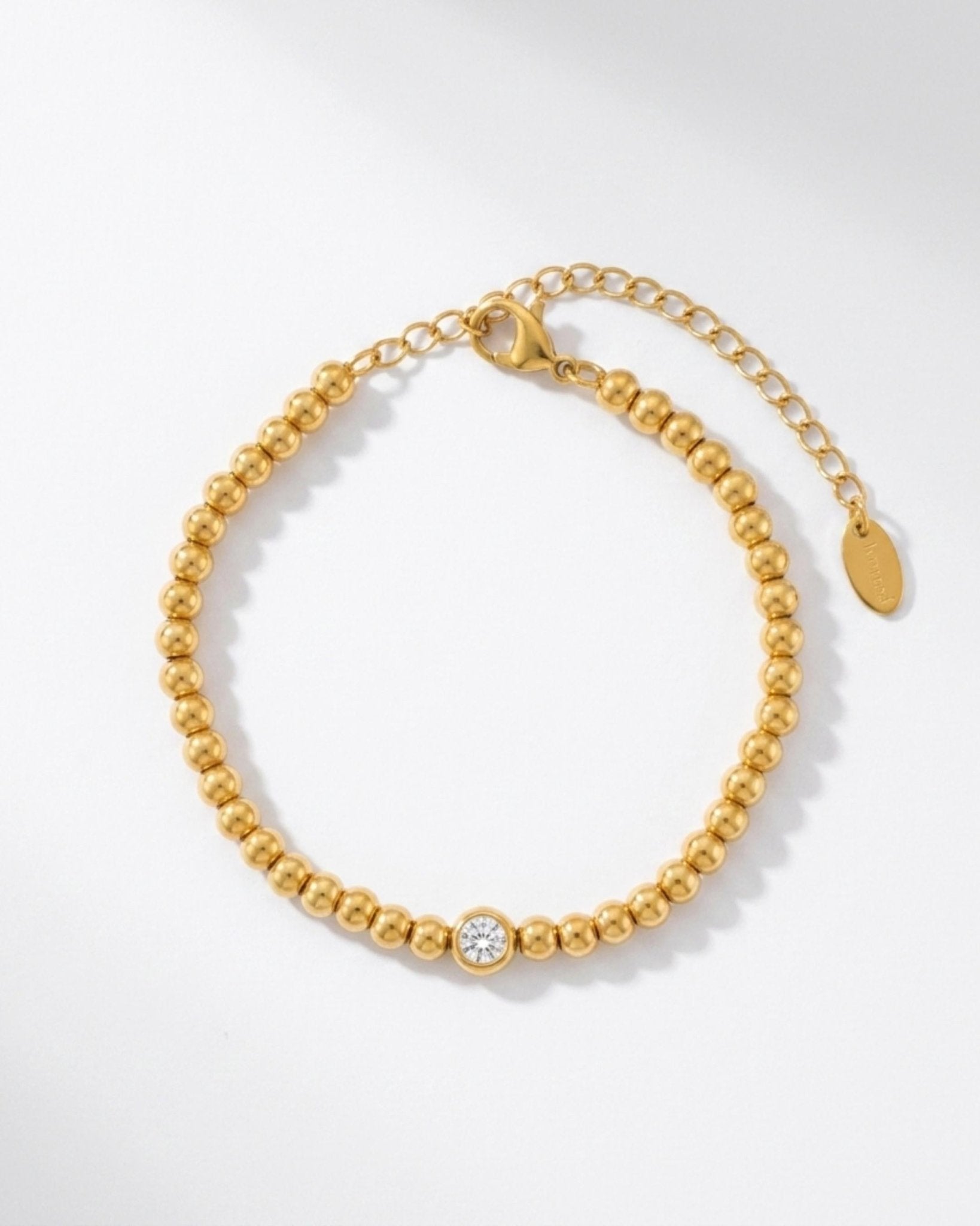 Joy Waterproof Clear CZ & Ball Bracelet 18K Gold Plating - DANSK Copenhagen