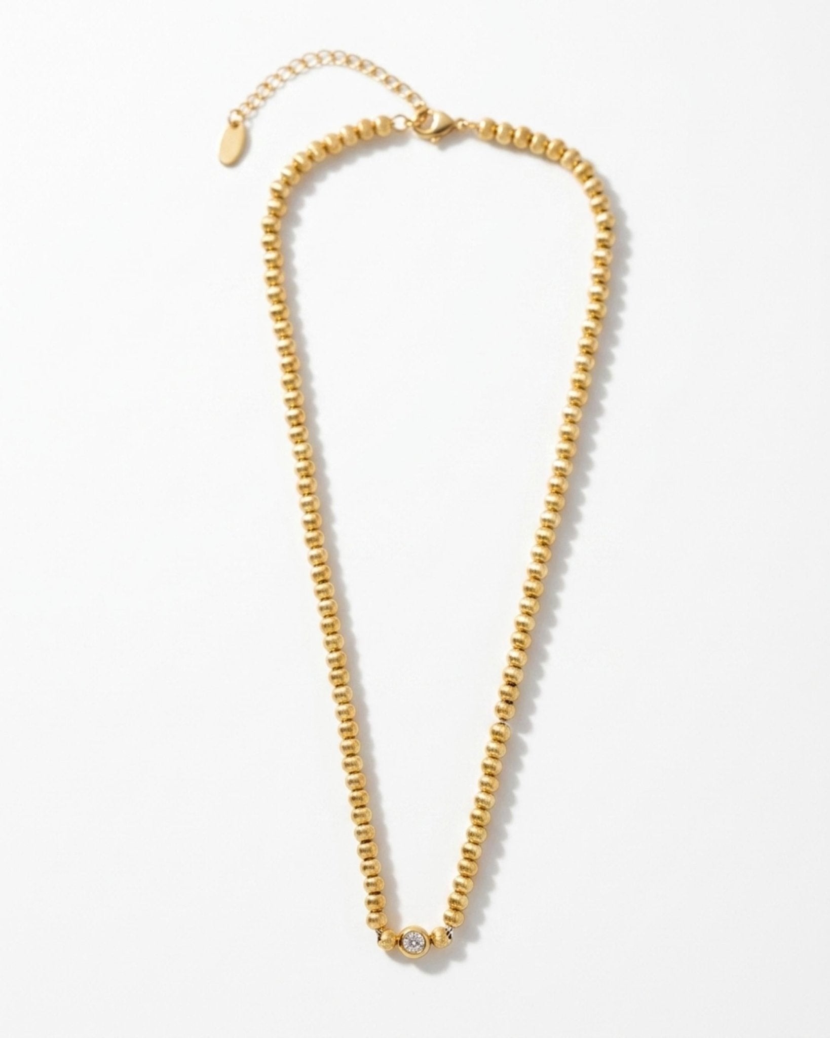 Joy Waterproof Clear CZ & Ball Necklace 18K Gold Plating - DANSK Copenhagen