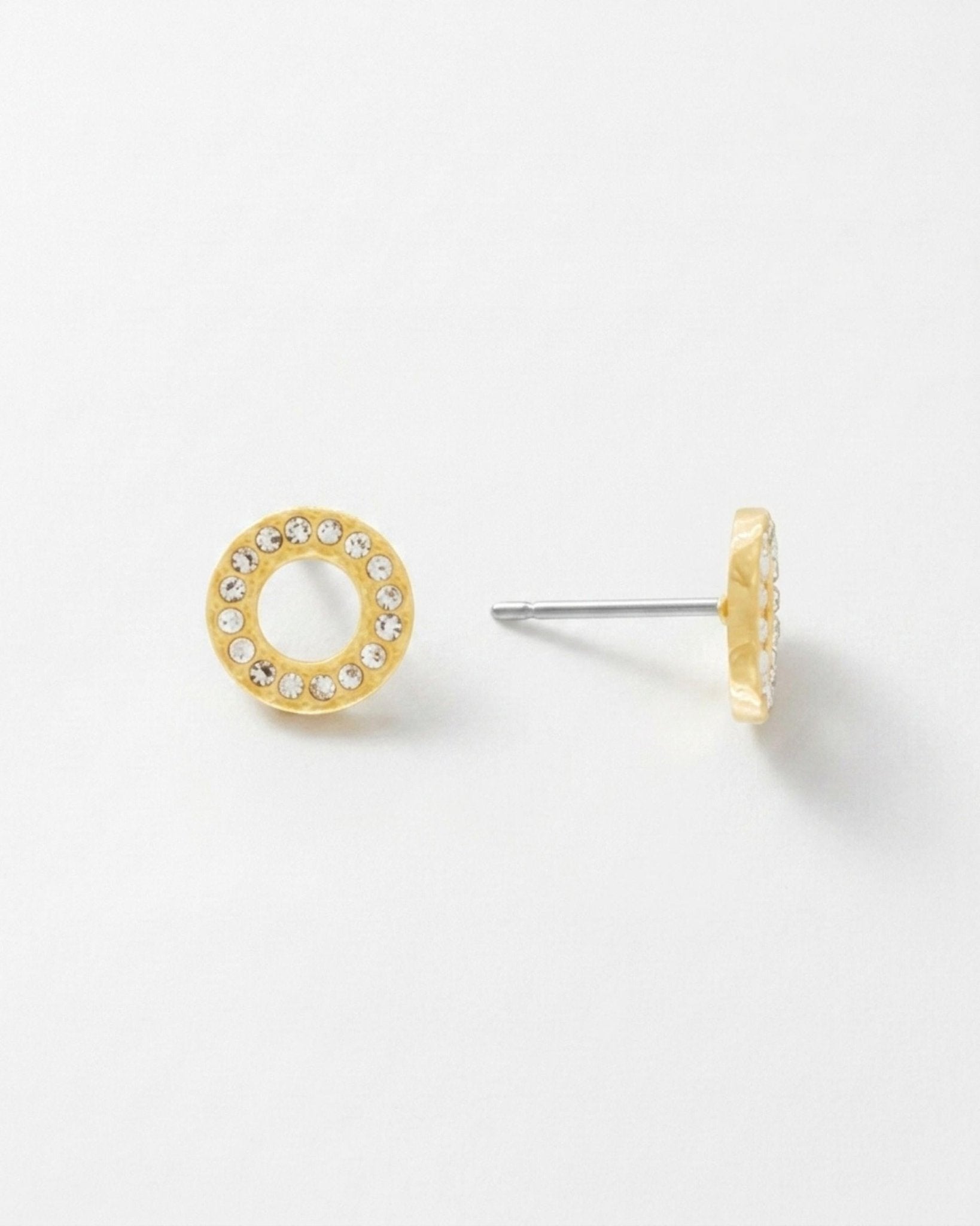 Joy Waterproof Clear CZ Circle Earrings 18K Gold Plating - DANSK Copenhagen
