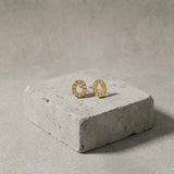 Joy Waterproof Clear CZ Circle Earrings 18K Gold Plating - DANSK Copenhagen