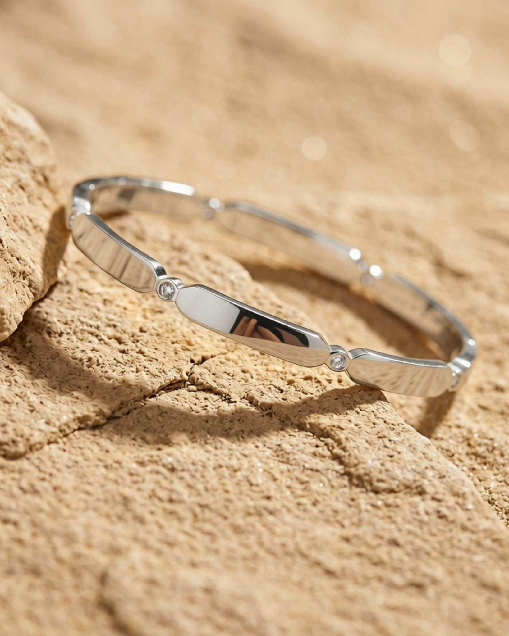 Joy Waterproof Clear CZ Delicate Bangle Silver Plating - DANSK Copenhagen
