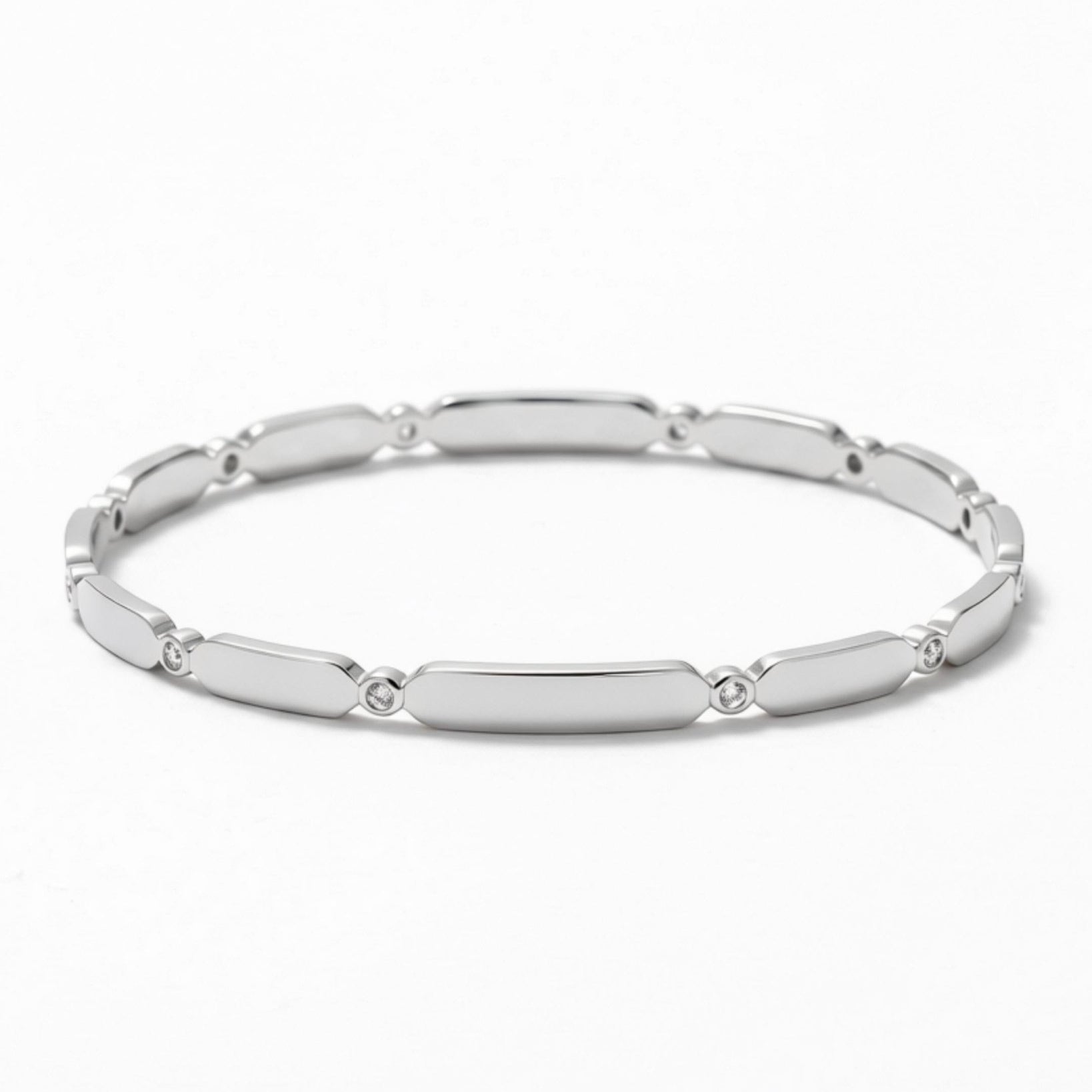 Joy Waterproof Clear CZ Delicate Bangle Silver Plating - DANSK Copenhagen