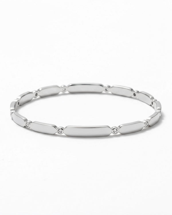 Joy Waterproof Clear CZ Delicate Bangle Silver Plating - DANSK Copenhagen