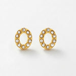 Joy Waterproof Clear CZ OO Post Earrings 18K Gold Plating - DANSK Copenhagen