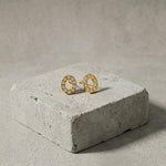 Joy Waterproof Clear CZ OO Post Earrings 18K Gold Plating - DANSK Copenhagen