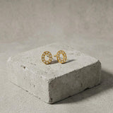 Joy Waterproof Clear CZ OO Post Earrings 18K Gold Plating - DANSK Copenhagen