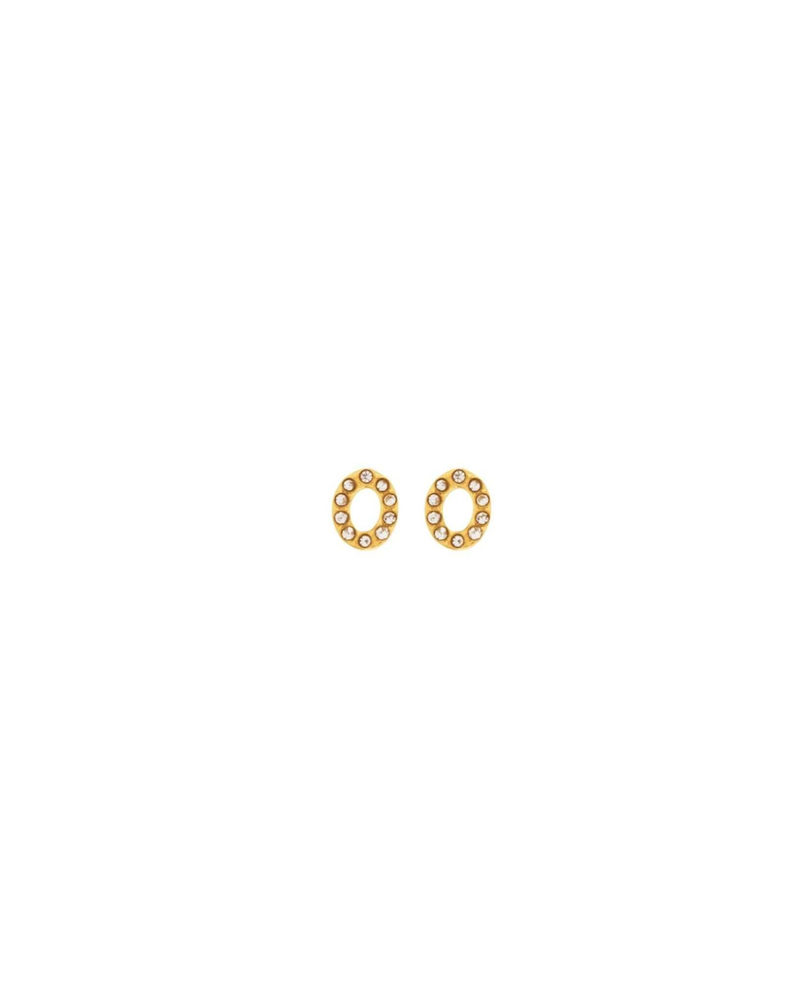 Joy Waterproof Clear CZ OO Post Earrings 18K Gold Plating - DANSK Copenhagen