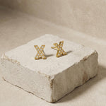 Joy Waterproof Clear CZ XX Post Earrings 18K Gold Plating - DANSK Copenhagen