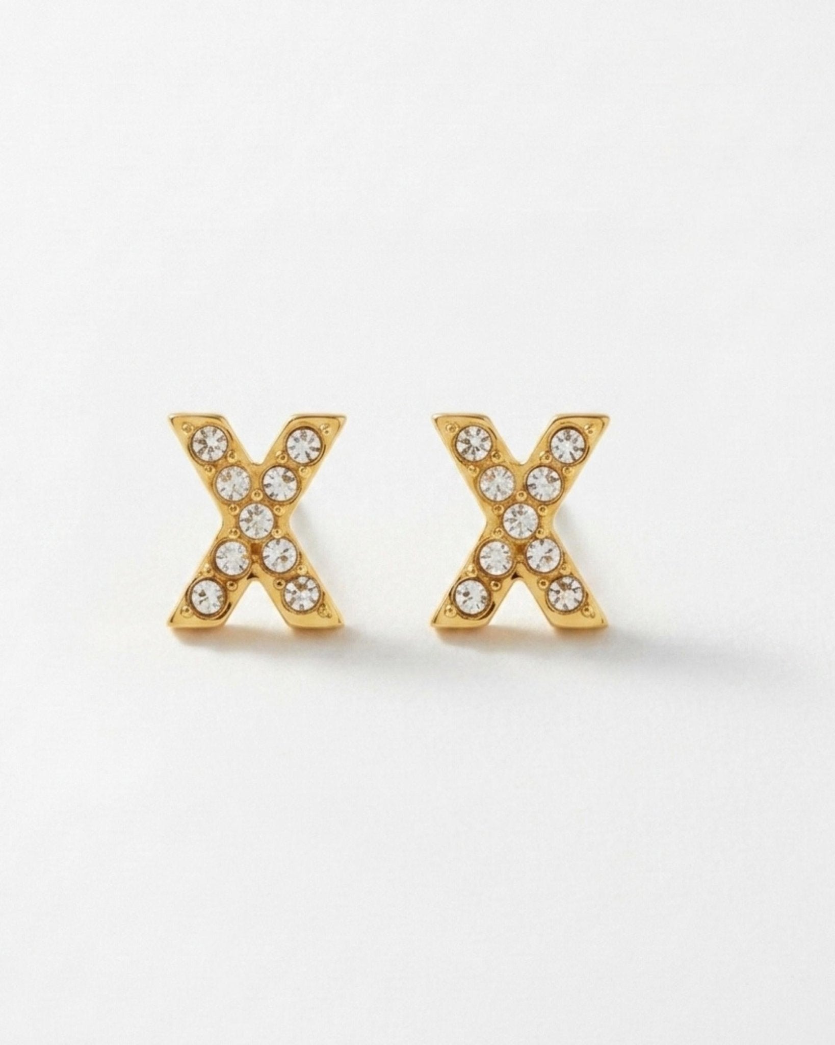 Joy Waterproof Clear CZ XX Post Earrings 18K Gold Plating - DANSK Copenhagen
