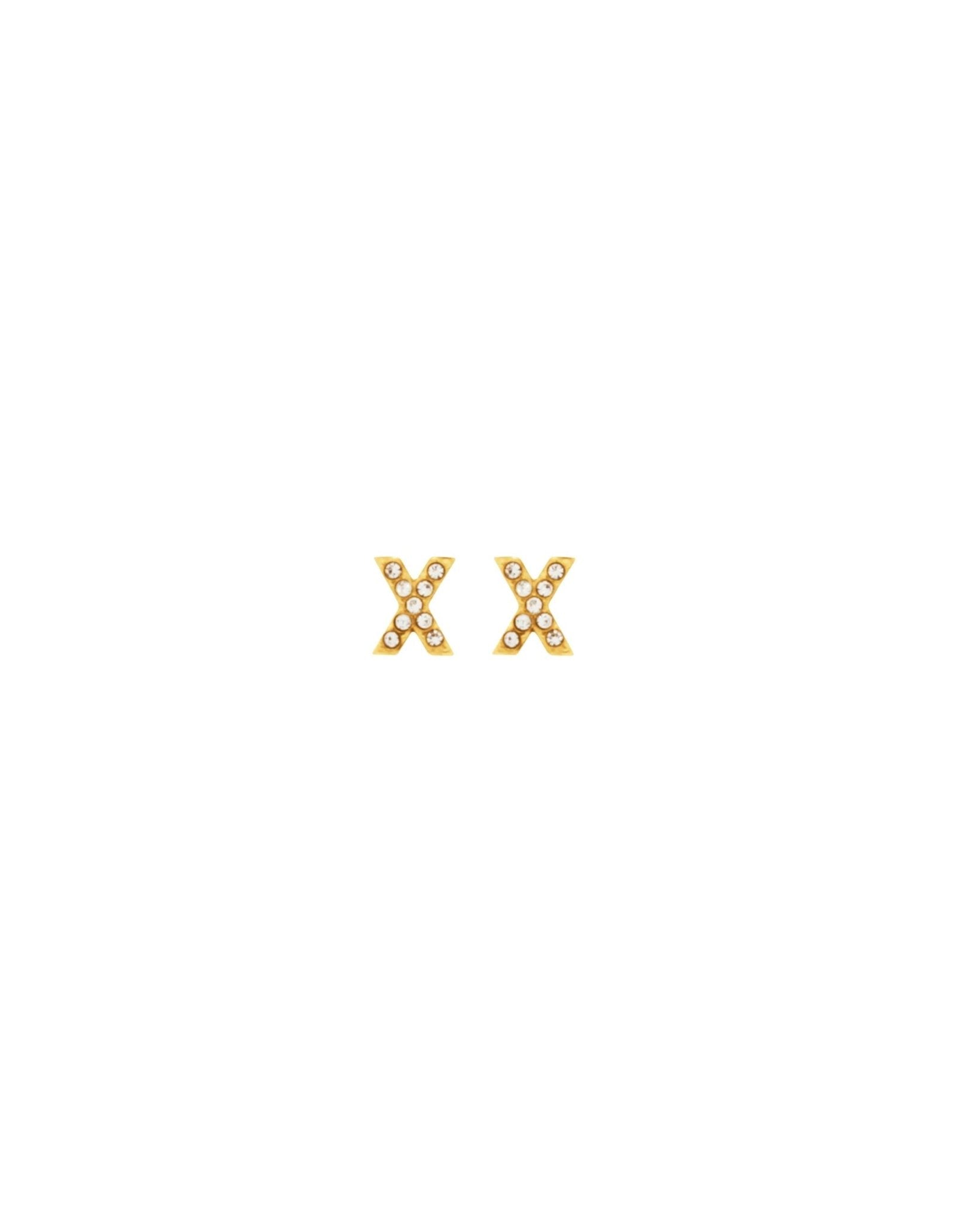 Joy Waterproof Clear CZ XX Post Earrings 18K Gold Plating - DANSK Copenhagen