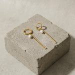 Joy Waterproof CZ Chain & Pearl Huggie 18K Gold Plating - DANSK Copenhagen