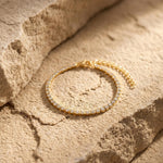 Joy Waterproof CZ Crystal 2mm Chain Bracelet 18K Gold Plating - DANSK Copenhagen