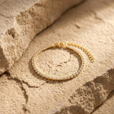 Joy Waterproof CZ Crystal 2mm Chain Bracelet 18K Gold Plating - DANSK Copenhagen