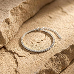 Joy Waterproof CZ Crystal 2mm Chain Bracelet Silver Plating - DANSK Copenhagen
