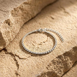 Joy Waterproof CZ Crystal 2mm Chain Bracelet Silver Plating - DANSK Copenhagen