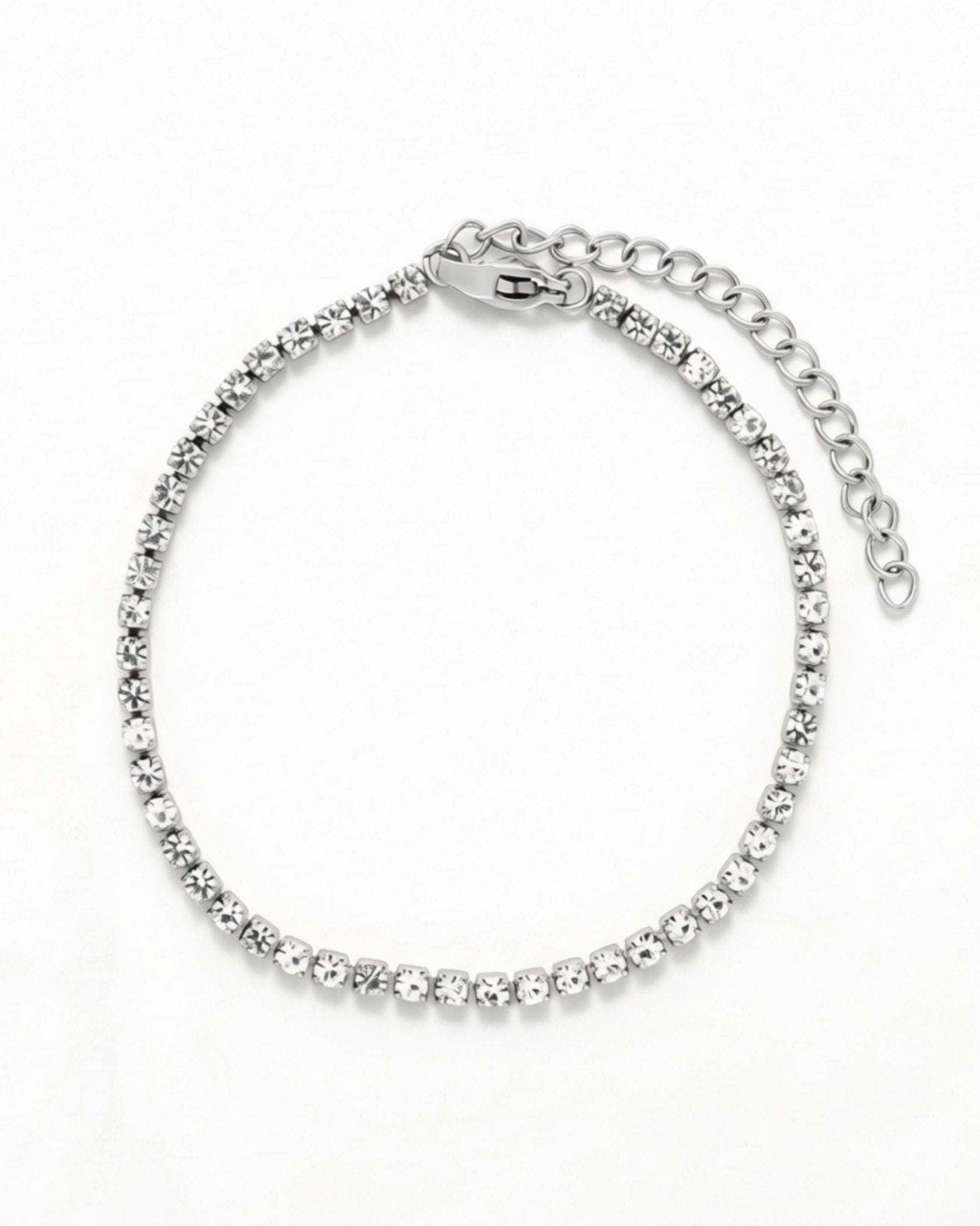 Joy Waterproof CZ Crystal 2mm Chain Bracelet Silver Plating - DANSK Copenhagen
