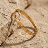 Joy Waterproof CZ Crystal Bangle 18K Gold Plating - DANSK Copenhagen