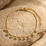 Joy Waterproof CZ Multi Crystal Chain Bracelet 18K Gold Plating - DANSK Copenhagen