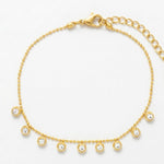 Joy Waterproof CZ Multi Crystal Chain Bracelet 18K Gold Plating - DANSK Copenhagen