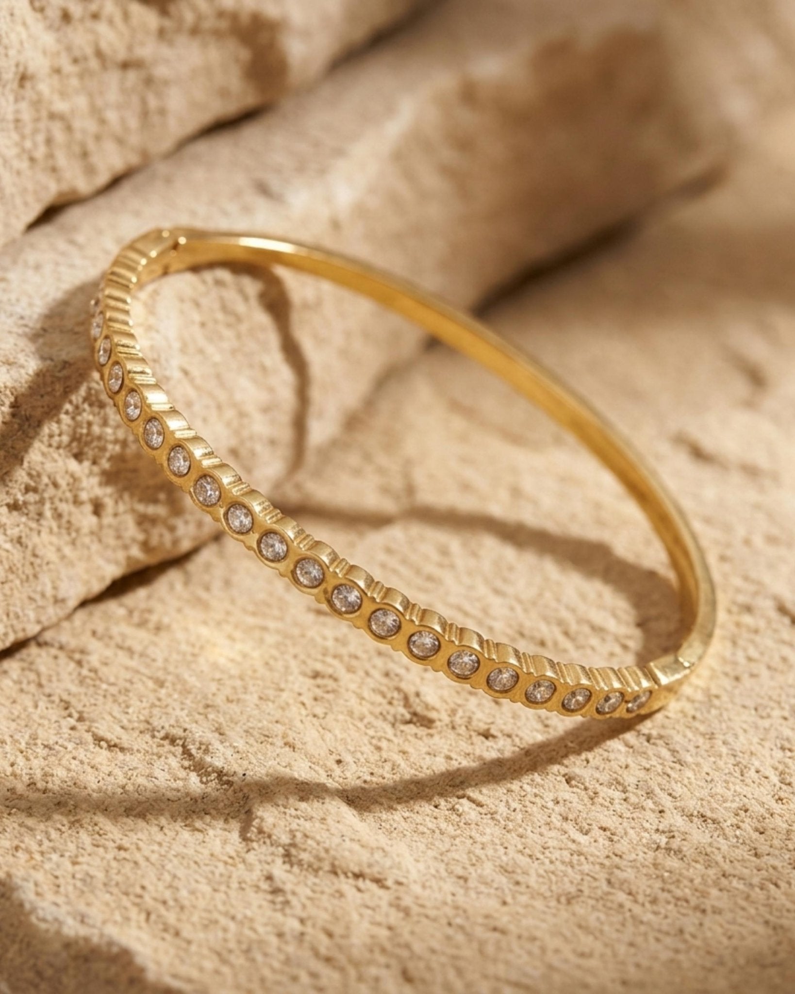 Joy Waterproof CZ Organic Bangle 18K Gold Plating - DANSK Copenhagen