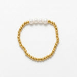 Joy Waterproof Elastic Pearl & Ball Bracelet 18K Gold Plating - DANSK Copenhagen