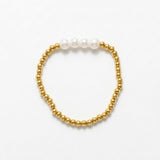 Joy Waterproof Elastic Pearl & Ball Bracelet 18K Gold Plating - DANSK Copenhagen