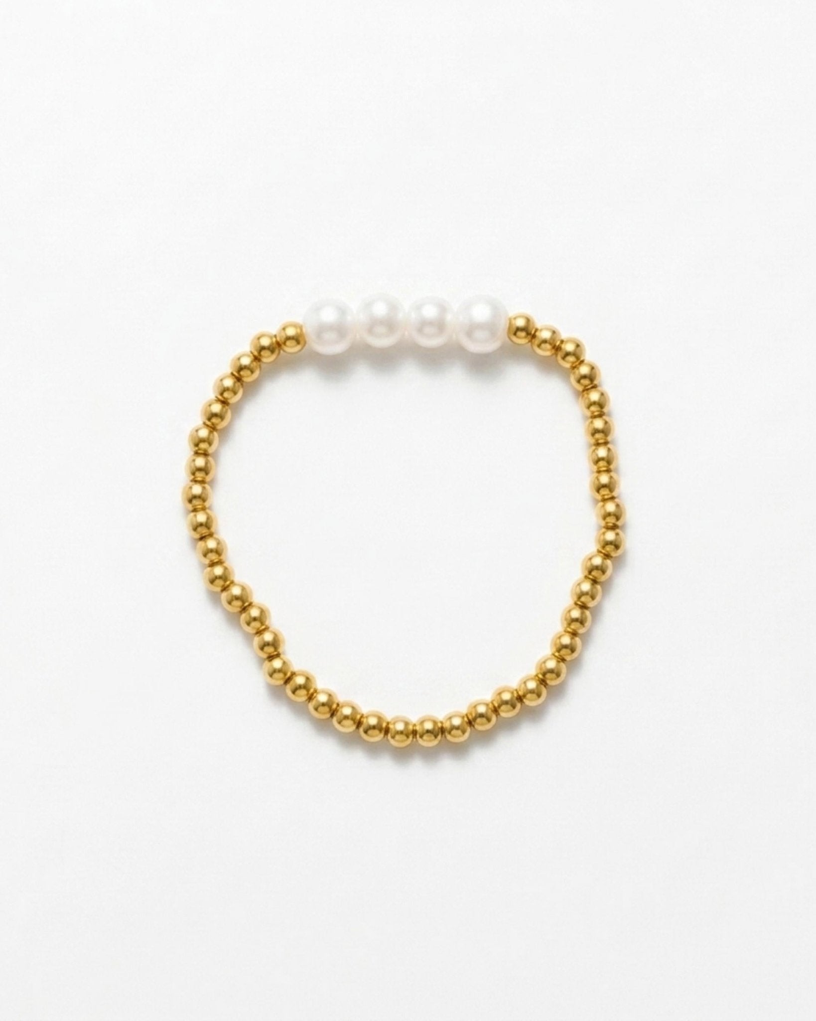 Joy Waterproof Elastic Pearl & Ball Bracelet 18K Gold Plating - DANSK Copenhagen