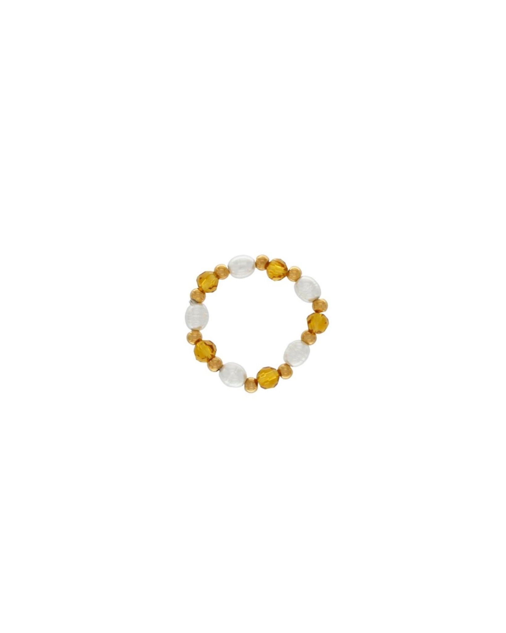 Joy Waterproof Elastic Pearl Mix Ring 18K Gold Plating - DANSK Copenhagen