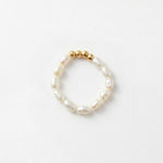 Joy Waterproof Elastic Pearl Ring 18K Gold Plating - DANSK Copenhagen