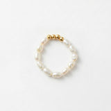 Joy Waterproof Elastic Pearl Ring 18K Gold Plating - DANSK Copenhagen
