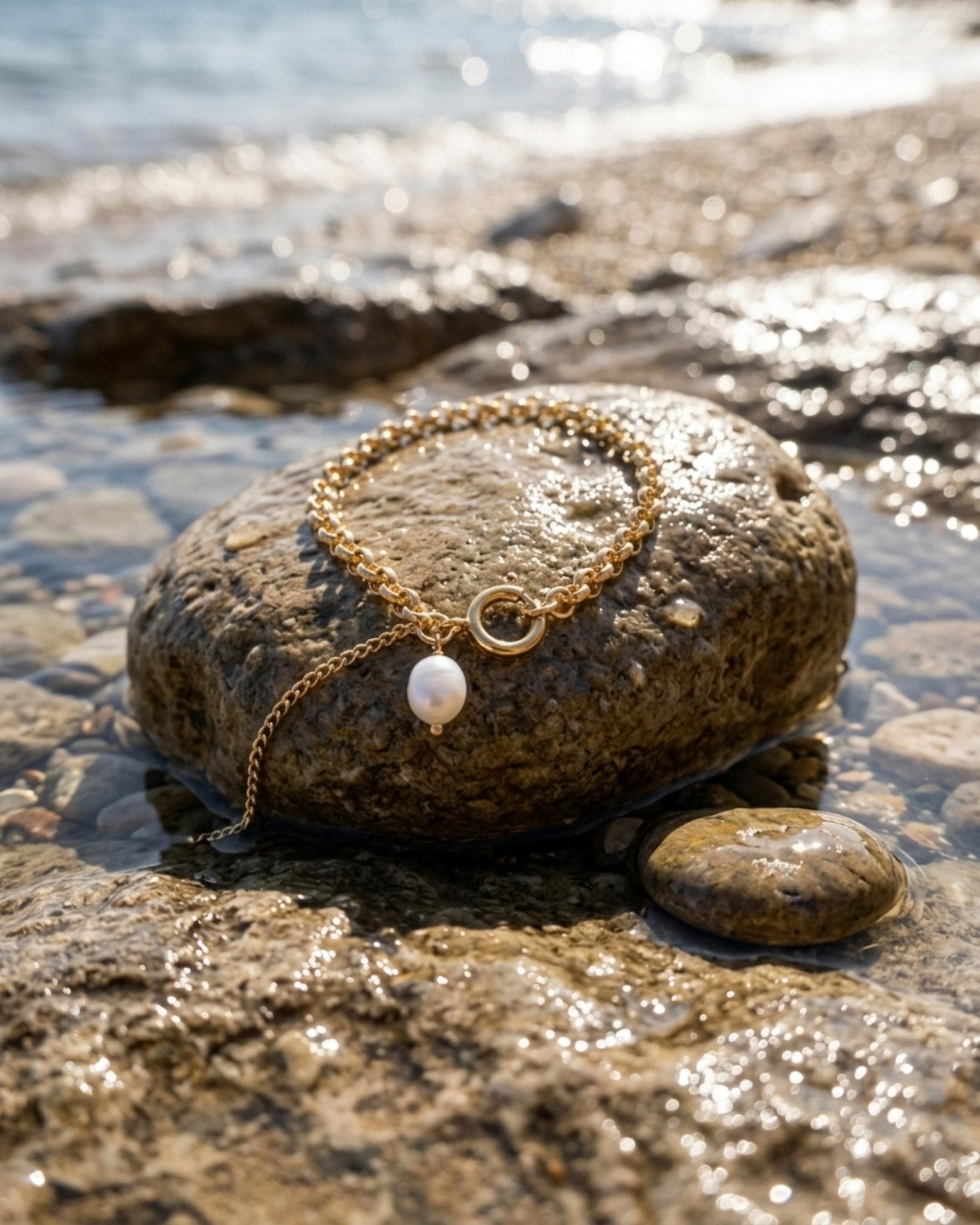 Joy Waterproof Link Pearl Bracelet 18K Gold Plating - DANSK Copenhagen