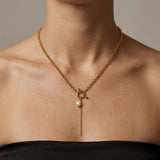 Joy Waterproof Link Pearl Necklace 18K Gold Plating - DANSK Copenhagen
