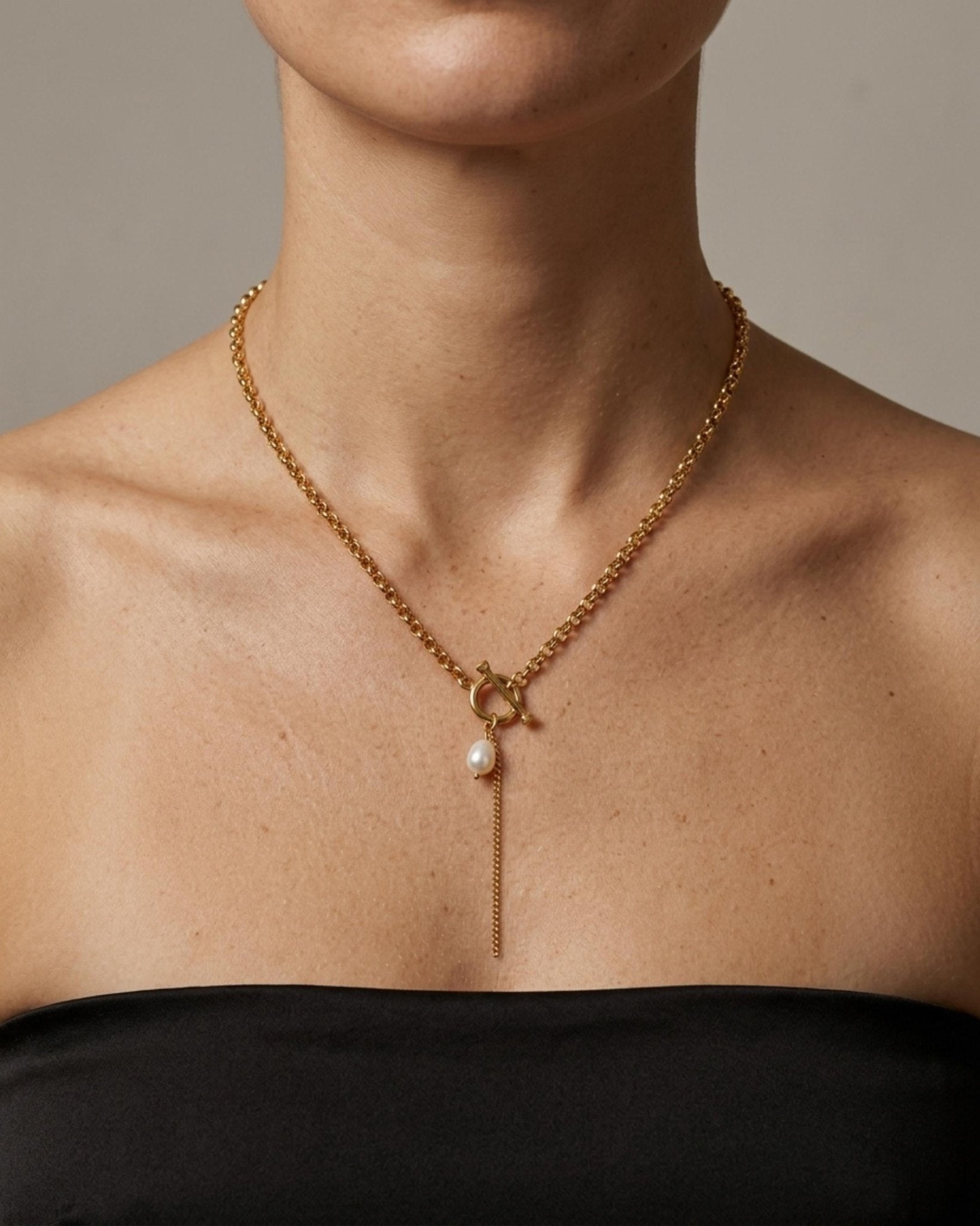 Joy Waterproof Link Pearl Necklace 18K Gold Plating - DANSK Copenhagen