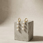 Joy Waterproof Long Pearl Chain Earring 18K Gold Plating - DANSK Copenhagen