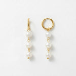 Joy Waterproof Long Pearl Chain Earring 18K Gold Plating - DANSK Copenhagen