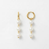 Joy Waterproof Long Pearl Chain Earring 18K Gold Plating - DANSK Copenhagen