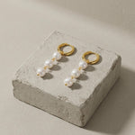 Joy Waterproof Long Pearl Chain Earring 18K Gold Plating - DANSK Copenhagen