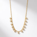Joy Waterproof Short CZ Multi Crystal Necklace Gold Plating - DANSK Copenhagen