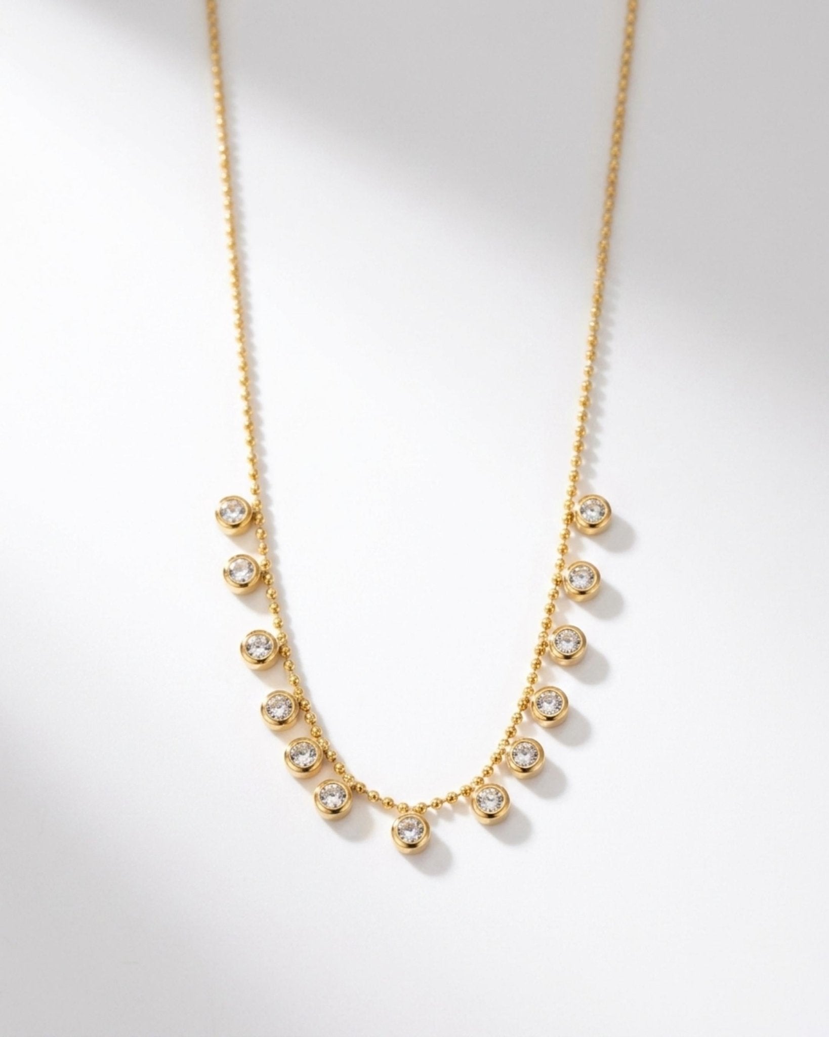 Joy Waterproof Short CZ Multi Crystal Necklace Gold Plating - DANSK Copenhagen