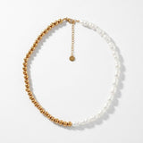 Joy Waterproof Short Irregular Freshwater Pearl & Ball Necklace 18K Gold Plating - DANSK Copenhagen