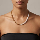 Joy Waterproof Short Irregular Freshwater Pearl & Ball Necklace 18K Gold Plating - DANSK Copenhagen