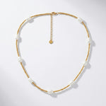 Joy Waterproof Short Singular Freshwater Pearl & Mini Ball Necklace 18K Gold Plating - DANSK Copenhagen