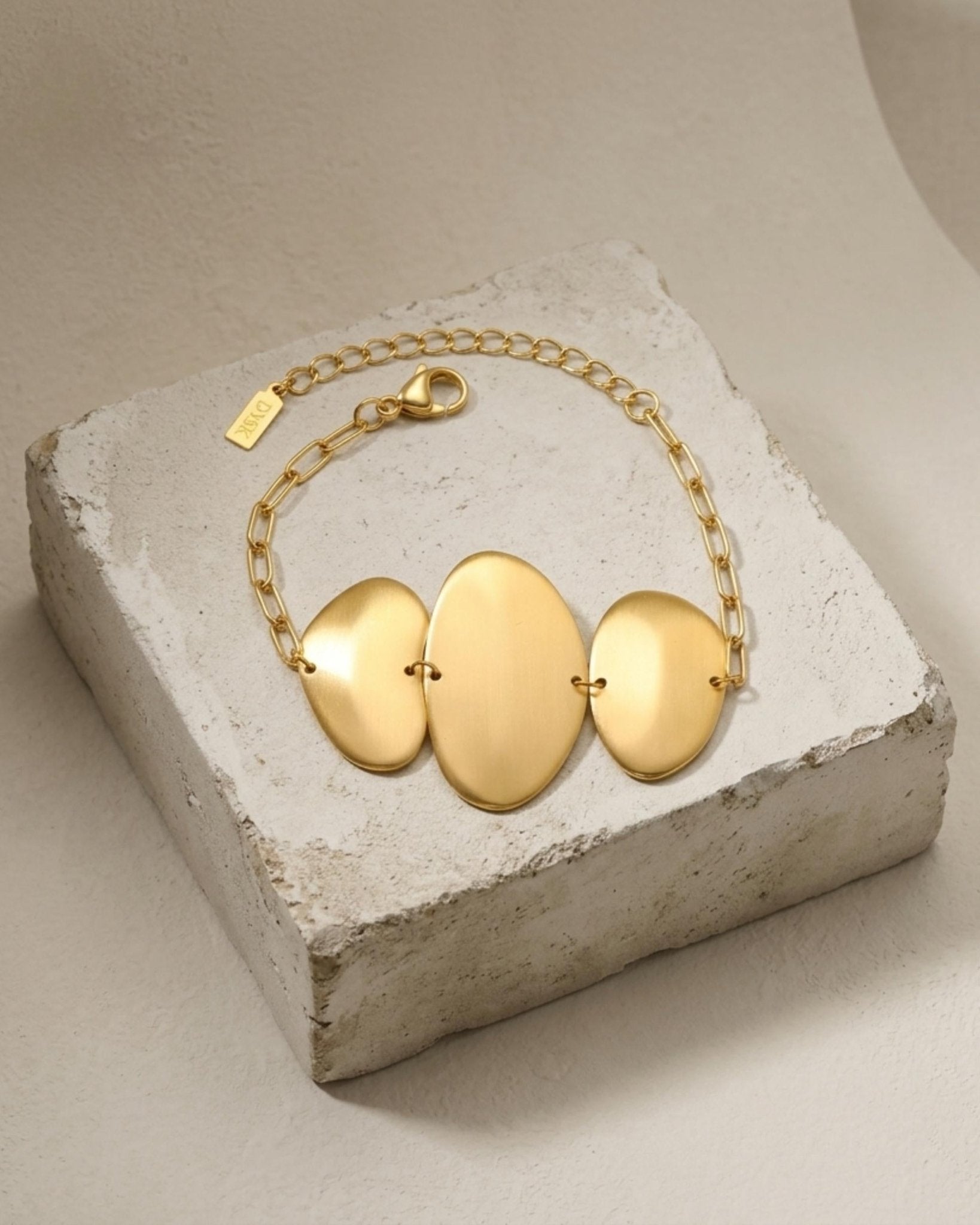 KLARA Waterproof 18K Gold Plated Bracelet - Brushed Stainless Steel - DANSK Copenhagen