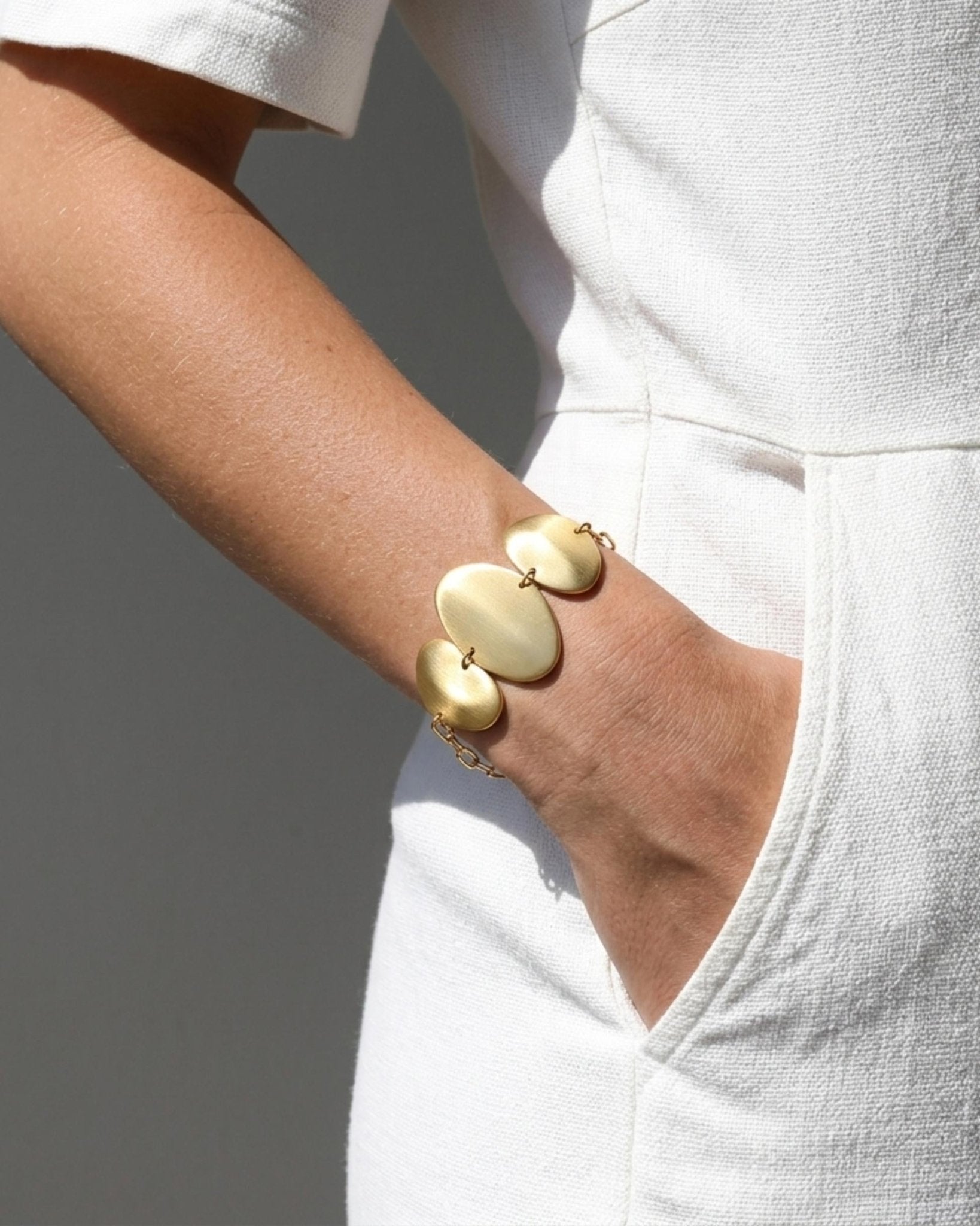 KLARA Waterproof 18K Gold Plated Bracelet - Brushed Stainless Steel - DANSK Copenhagen