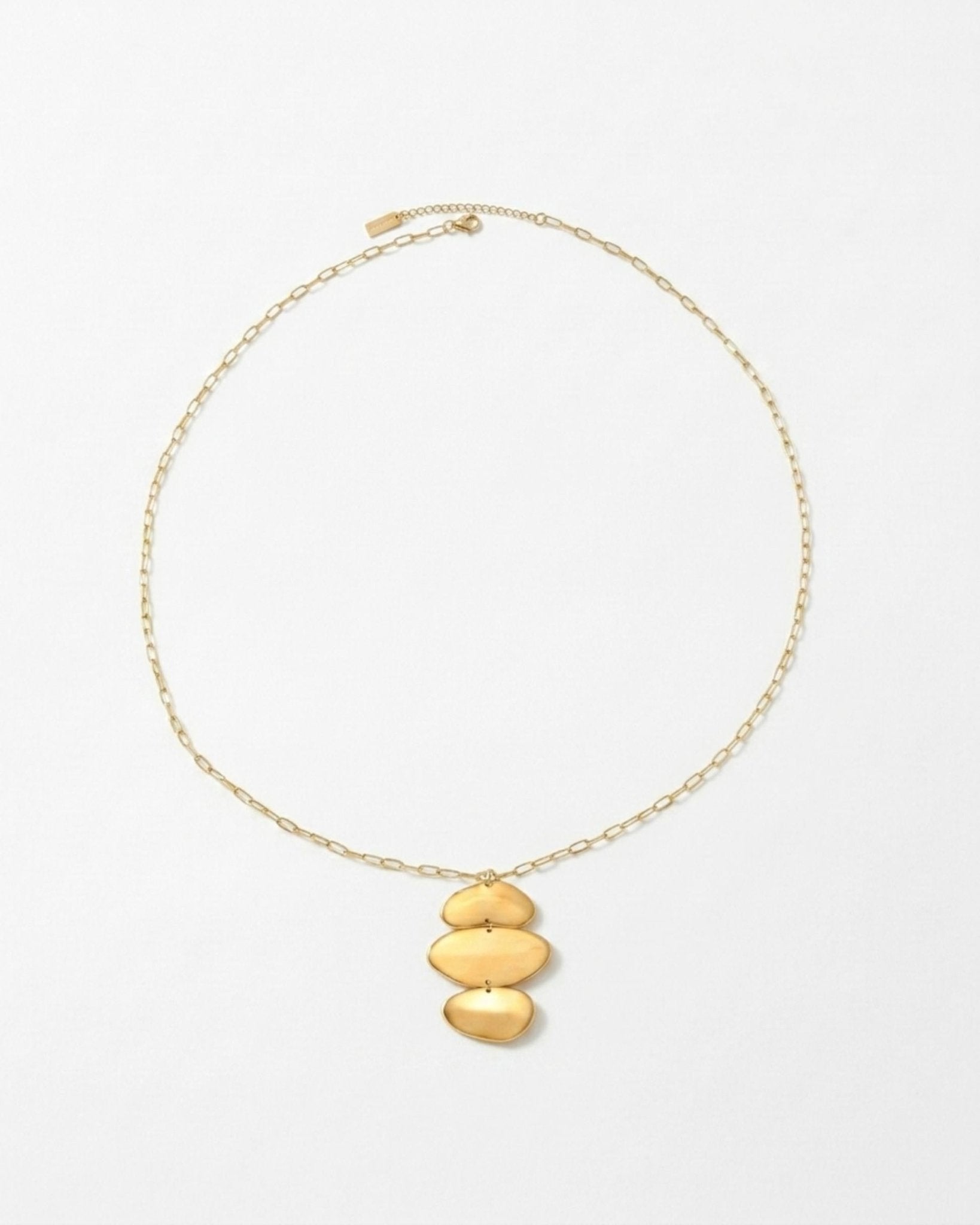 KLARA Waterproof 18K Gold Plated Long Necklace - Brushed Stainless Steel - DANSK Copenhagen