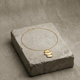 KLARA Waterproof 18K Gold Plated Long Necklace - Brushed Stainless Steel - DANSK Copenhagen