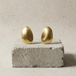 KLARA Waterproof 18K Gold Plated Post Earrings - Brushed Stainless Steel - DANSK Copenhagen