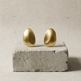 KLARA Waterproof 18K Gold Plated Post Earrings - Brushed Stainless Steel - DANSK Copenhagen