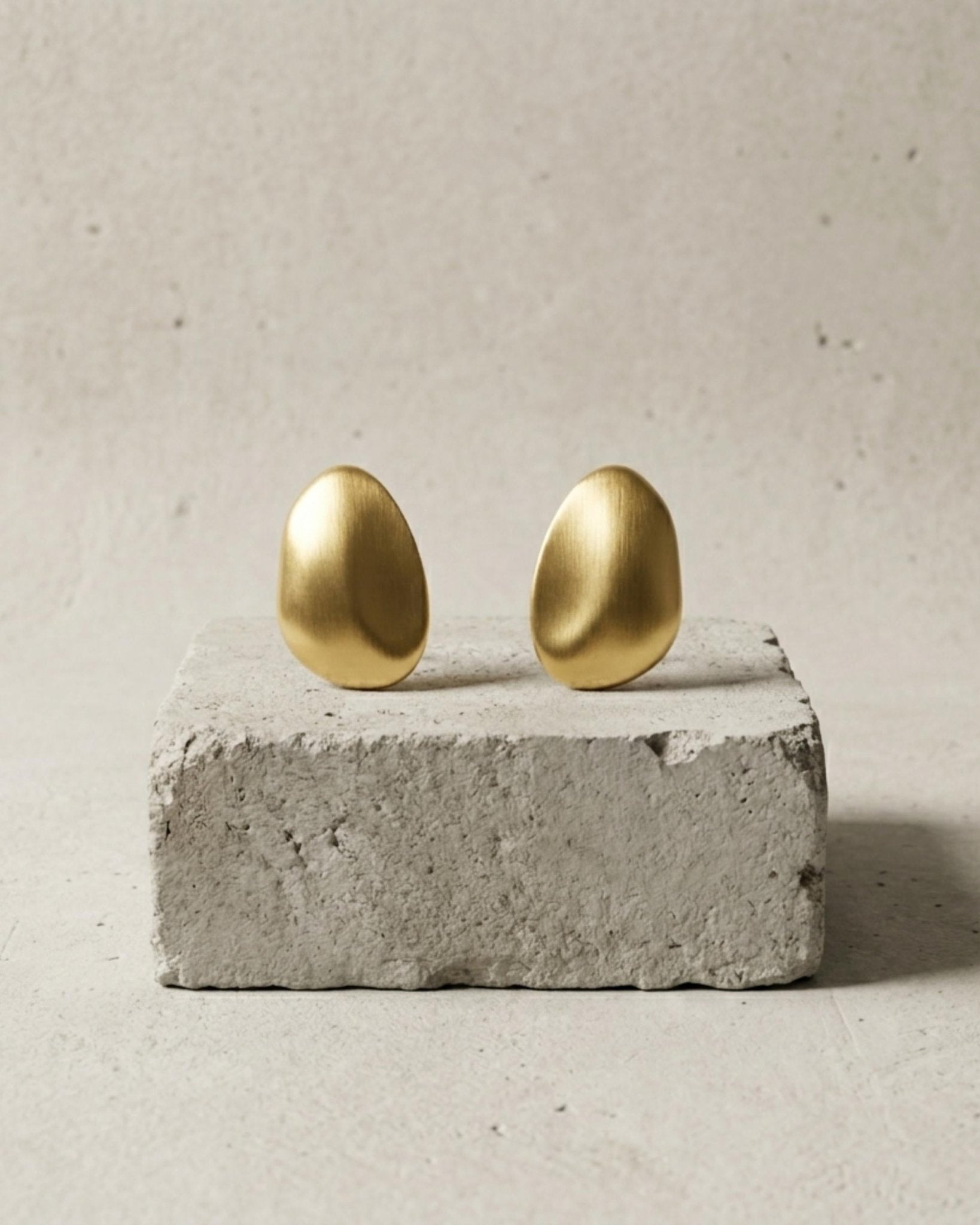 KLARA Waterproof 18K Gold Plated Post Earrings - Brushed Stainless Steel - DANSK Copenhagen