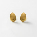 KLARA Waterproof 18K Gold Plated Post Earrings - Brushed Stainless Steel - DANSK Copenhagen